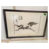 Chinese Ink Wash Painting Featuring Galloping