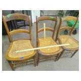Cane Seated Wooden Dining Chairs 3