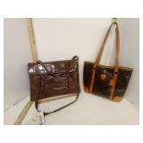 A&W Brown Leather Handbag & Vinchi  Leather &
