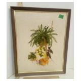 Hand Embroidered Greenery & Floral plants in Frame