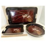 Japanese Lacquerware Nesting Tray Set Nishi