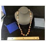 Tumbled Stone & 925 Marked Clasp Necklace