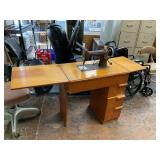 Westinghouse Antique Sewing Machine In MCM Cabinet