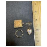 GF Sodexo 30 Pin & Gold Tone Locket Pendant & Ring