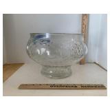 Jeannette Fruit Clear Glass Punch Bowl