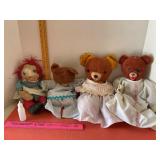Old Stuffed Animals Including Raggedy Ann