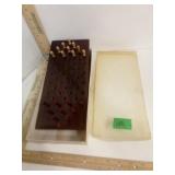 Handmade Wooden Peg Solitaire Game in Box