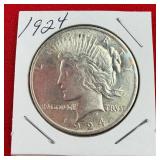 1924 Peace 90% Silver $1 Dollar