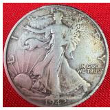 1942 Walking Liberty 90% Silver Half Dollar