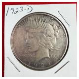 1923-D Peace 90% Silver $1 Dollar