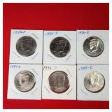 6 - Kennedy Half Dollars