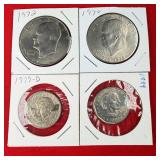 2 - Ike & 2 - Susan B. Anthony $1 Dollar Coins