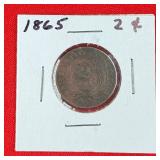 1865 2 Cent Shield Piece