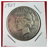 1927 Peace 90% Silver $1 Dollar