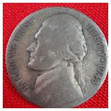 1943 Wartime 35% Silver Jefferson Nickel