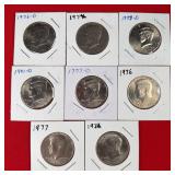 8 - Kennedy Half Dollars