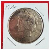 1926 Peace 90% Silver $1 Dollar