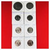 Lot of Ike Dollar, Kennedy Half Dollar, & Quarters