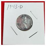 1943-D WW2 Wartime Steel Lincoln Wheat Penny