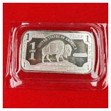 1 Troy Ounce .999 Fine Silver Buffalo Ingot