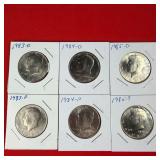 1983-D&P 1984-D&P 1985-D&P Kennedy Half Dollars