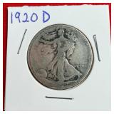 1920-D Walking Liberty 90% Silver Half Dollar