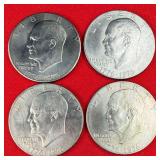 Lot of 4 Bicentennial Ike $1 Dollar Coins