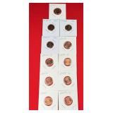 Lot of 11 Uncirculated Penny Mint Sets