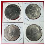 4 - 1970s Ike $1 Dollar Coins