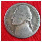 1943 Wartime 35% Silver Jefferson Nickel