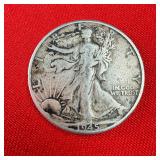 1945 Walking Liberty 90% Silver Half Dollar