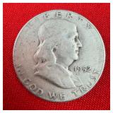 1952 Franklin 90% Silver Half Dollar