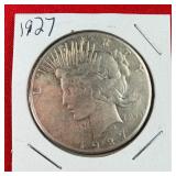 1927 Peace 90% Silver $1 Dollar