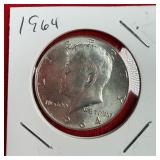 1964 Kennedy 90% Silver Half Dollar