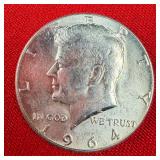 1964 Kennedy 90% Silver Half Dollar