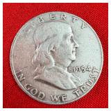 1954 Franklin 90% Silver Half Dollar