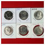 Lot of 6 Kennedy Half Dollars