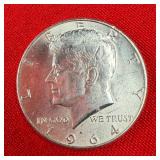 1964 Kennedy 90% Silver Half Dollar