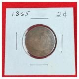 1865 2 Cent Shield Piece