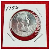 1956 Franklin 90% Silver Half Dollar