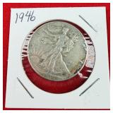 1946 Walking Liberty 90% Silver Half Dollar