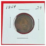 1864 2 Cent Shield Piece