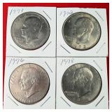 4 - 1970s Ike $1 Dollar Coins