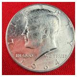 1964 Kennedy 90% Silver Half Dollar