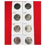 8 - Kennedy Half Dollars