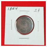 1864 2 Cent Shield Piece