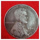 1943 WW2 Wartime Lincoln Wheat Steel Penny