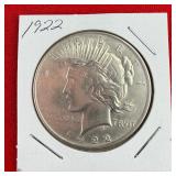 1922 Peace 90% Silver $1 Dollar