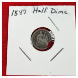 1847 Seated Liberty Half Dime