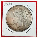 1935 Peace 90% Silver $1 Dollar